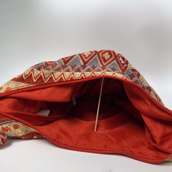 Vintage Y2K Red Beachy Aztec Hippie Bohemian Crossbody Purse Hobo Bag - Picture 5 of 6